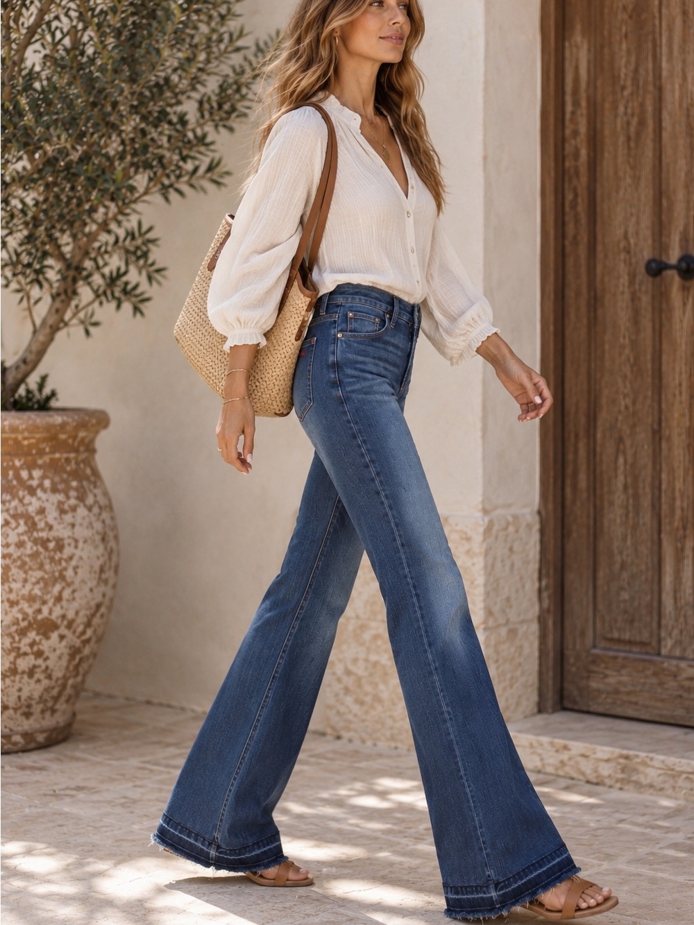 Joe’s Jeans The Markie Flare Miyu Japanese Denim Size 28 High Rise Raw Hem Y2K - Picture 12 of 14